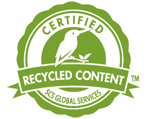 We authenticate the plastic used in manufacturing through the Recycled Content Validation process.